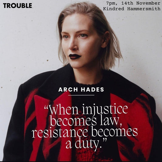 ARCH HADES SPEAKS AT THE TROUBLE CLUB IN LONDON